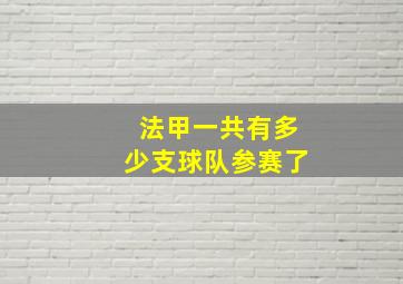 法甲一共有多少支球队参赛了