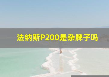 法纳斯P200是杂牌子吗