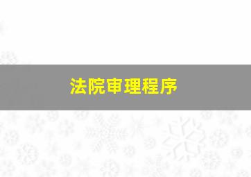 法院审理程序