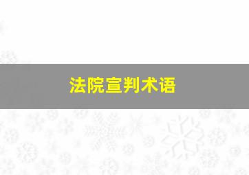 法院宣判术语