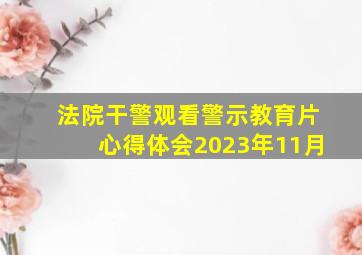 法院干警观看警示教育片心得体会2023年11月