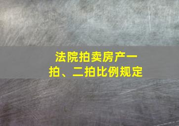 法院拍卖房产一拍、二拍比例规定