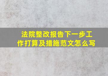 法院整改报告下一步工作打算及措施范文怎么写