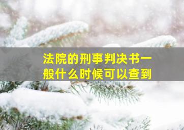 法院的刑事判决书一般什么时候可以查到