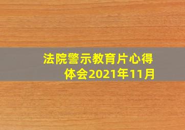 法院警示教育片心得体会2021年11月