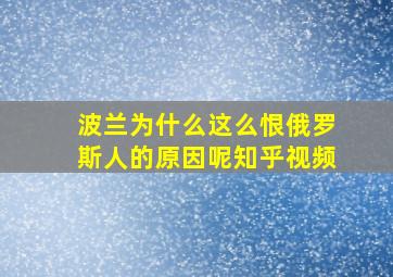 波兰为什么这么恨俄罗斯人的原因呢知乎视频