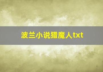 波兰小说猎魔人txt