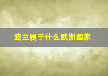 波兰属于什么欧洲国家