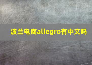 波兰电商allegro有中文吗