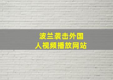 波兰袭击外国人视频播放网站