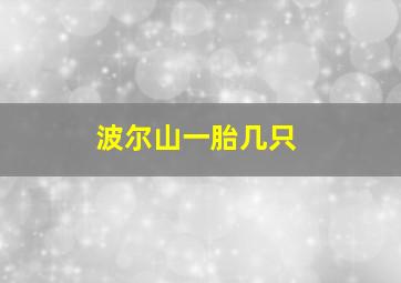 波尔山一胎几只