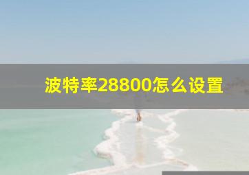 波特率28800怎么设置