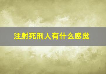 注射死刑人有什么感觉