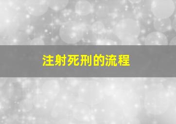 注射死刑的流程