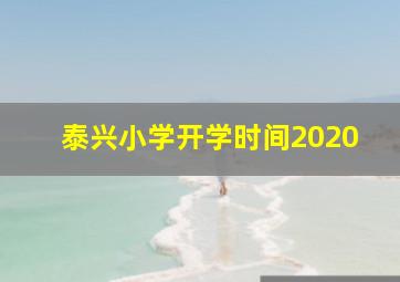 泰兴小学开学时间2020