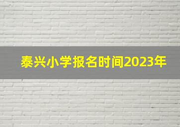 泰兴小学报名时间2023年