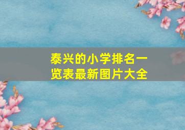 泰兴的小学排名一览表最新图片大全