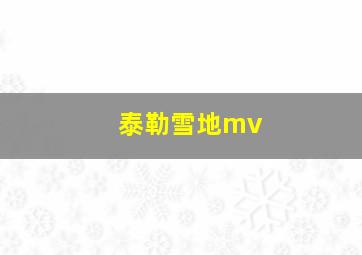 泰勒雪地mv