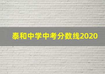 泰和中学中考分数线2020