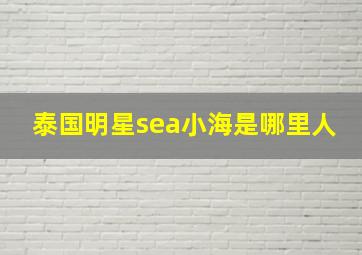 泰国明星sea小海是哪里人