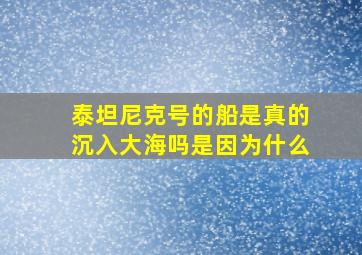 泰坦尼克号的船是真的沉入大海吗是因为什么