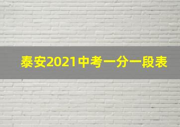 泰安2021中考一分一段表