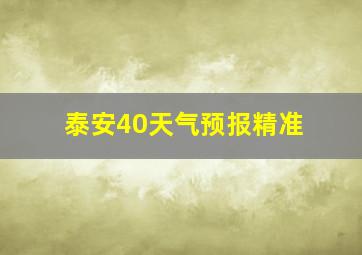 泰安40天气预报精准