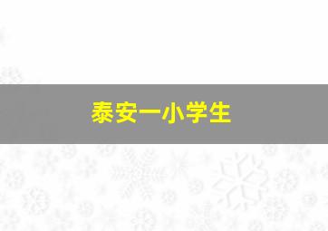 泰安一小学生