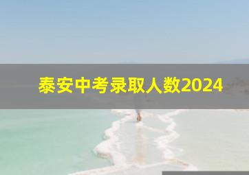 泰安中考录取人数2024