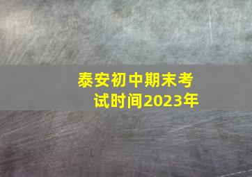 泰安初中期末考试时间2023年