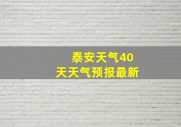 泰安天气40天天气预报最新