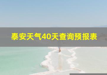 泰安天气40天查询预报表