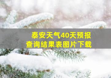 泰安天气40天预报查询结果表图片下载