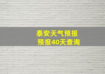 泰安天气预报预报40天查询