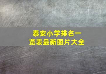 泰安小学排名一览表最新图片大全