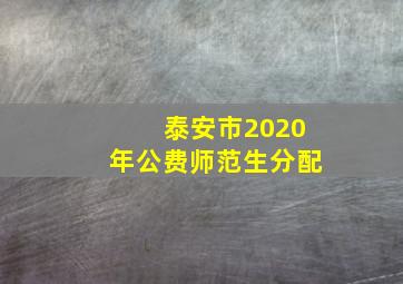 泰安市2020年公费师范生分配