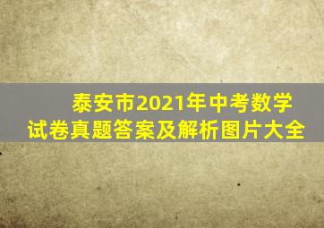 泰安市2021年中考数学试卷真题答案及解析图片大全