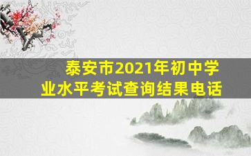 泰安市2021年初中学业水平考试查询结果电话