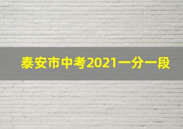 泰安市中考2021一分一段