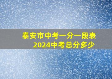 泰安市中考一分一段表2024中考总分多少