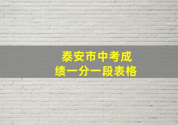 泰安市中考成绩一分一段表格