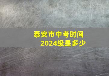 泰安市中考时间2024级是多少