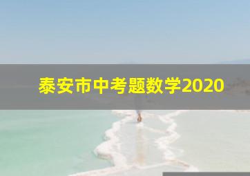 泰安市中考题数学2020