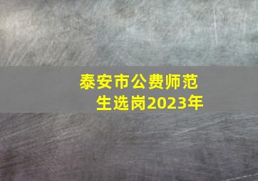 泰安市公费师范生选岗2023年