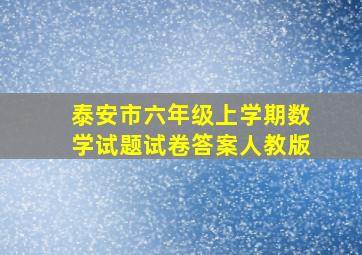 泰安市六年级上学期数学试题试卷答案人教版