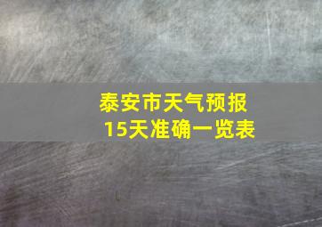 泰安市天气预报15天准确一览表