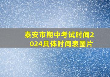 泰安市期中考试时间2024具体时间表图片