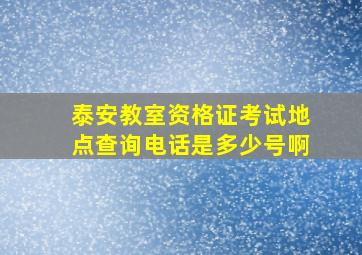 泰安教室资格证考试地点查询电话是多少号啊