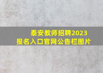 泰安教师招聘2023报名入口官网公告栏图片