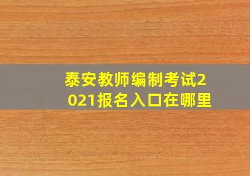 泰安教师编制考试2021报名入口在哪里